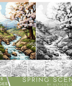 Spring Scene coloring