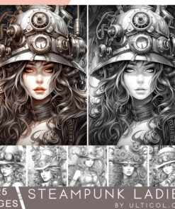 Steampunk Ladies Coloring