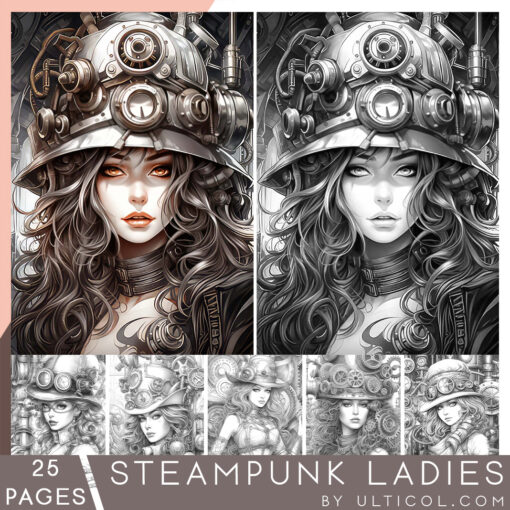 Steampunk Ladies Coloring