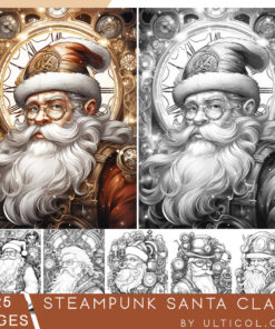 Steampunk Santa Claus Coloring