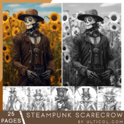 Steampunk Scarecrows Coloring