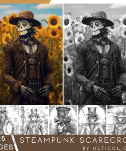 Steampunk Scarecrows Coloring