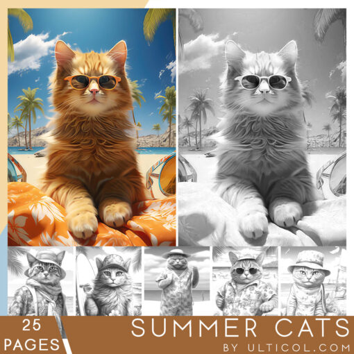 Summer cats Coloring