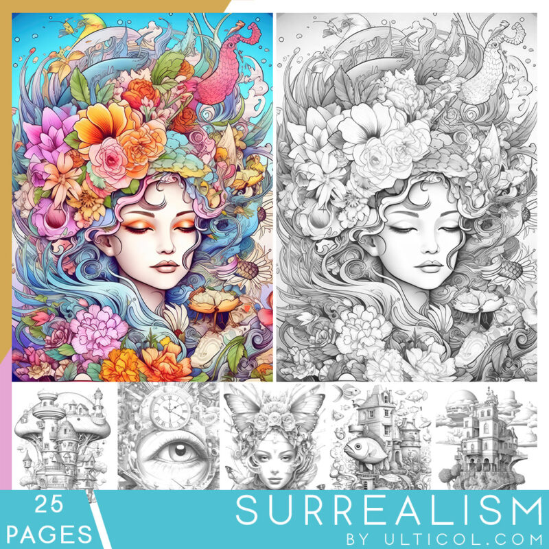 Surrealism Coloring Pages | Printable Adult Coloring Pages | Download ...