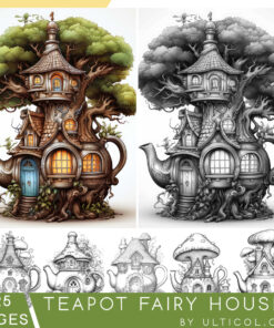 teapot fairy house coloring