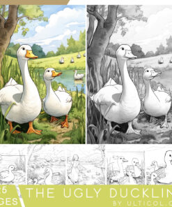 The Ugly Duckling Grayscale Coloring Pages