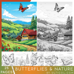 Brilliant Butterflies Grayscale Coloring Pages