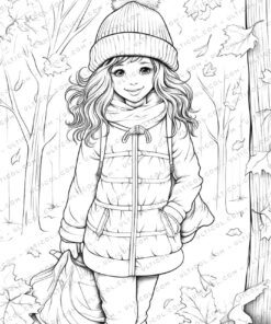 Autumn Girl Coloring Pages