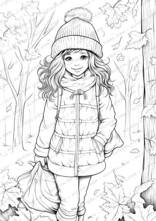 Autumn Girl Coloring Pages