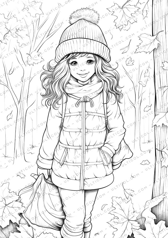 Autumn Girl Coloring Pages