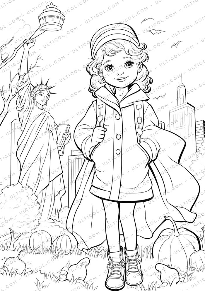 Autumn Girl Coloring Pages
