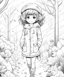 Autumn Girl Coloring Pages