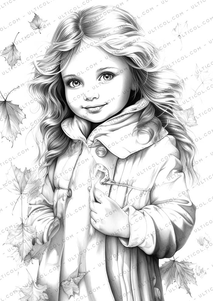 Autumn Girl Coloring Pages