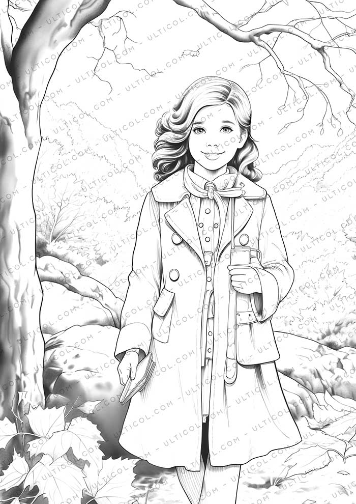 Autumn Girl Coloring Pages