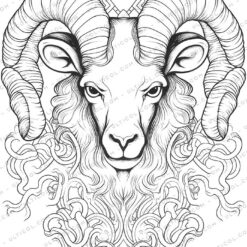 Aries Grayscale Coloring Pages