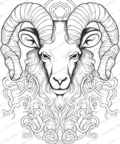 Aries Grayscale Coloring Pages