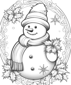 Christmas Snowman Coloring Book
