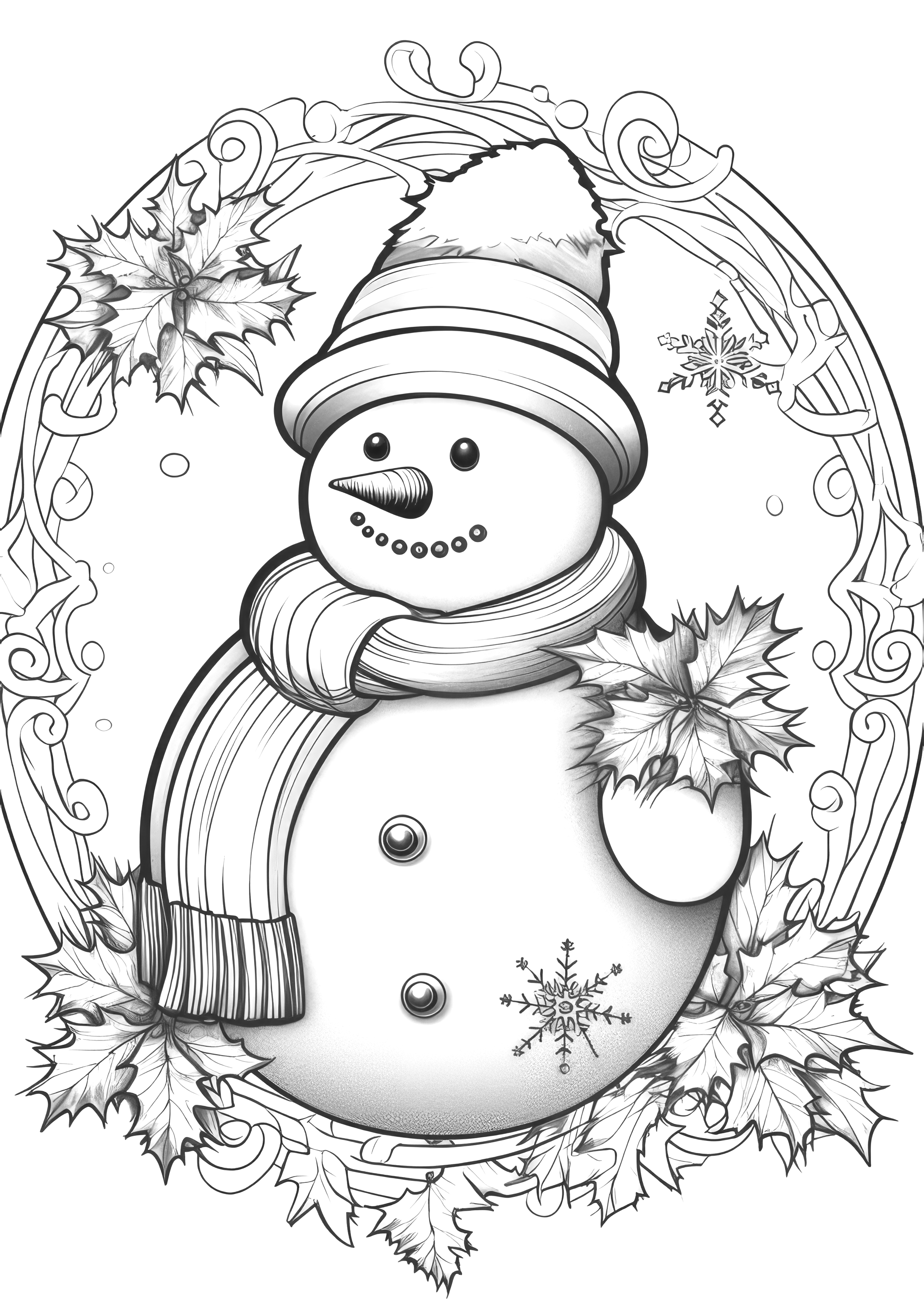 Christmas Snowman Coloring Book