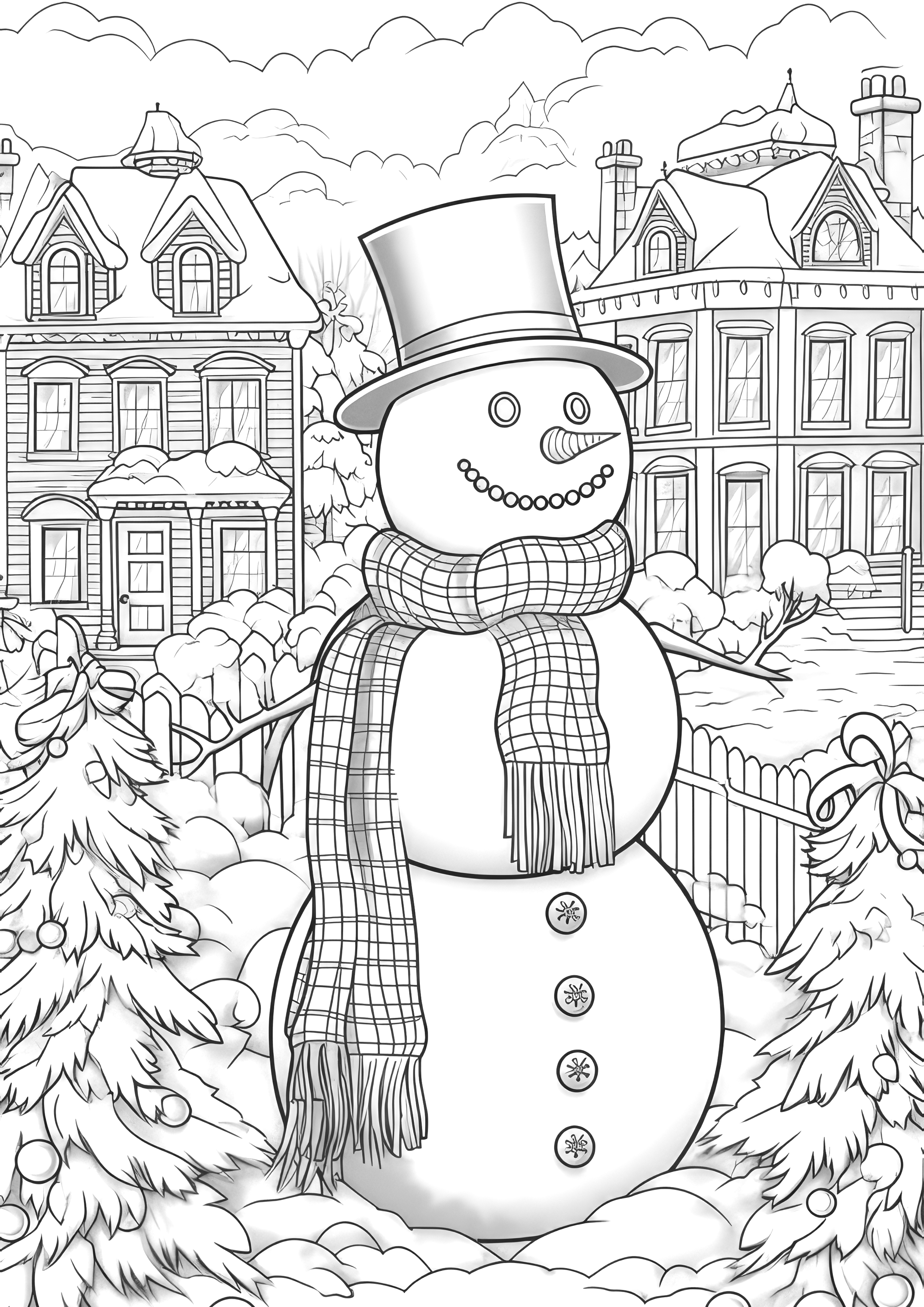 Christmas Snowman Coloring Book