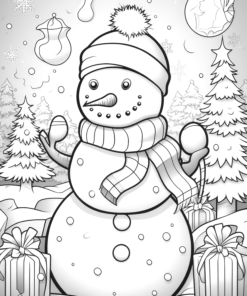 Christmas Snowman Coloring Book