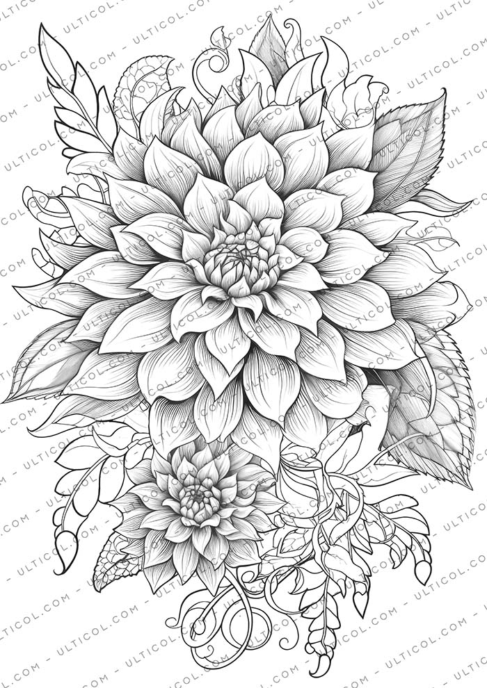 Fantasy Flowers Coloring