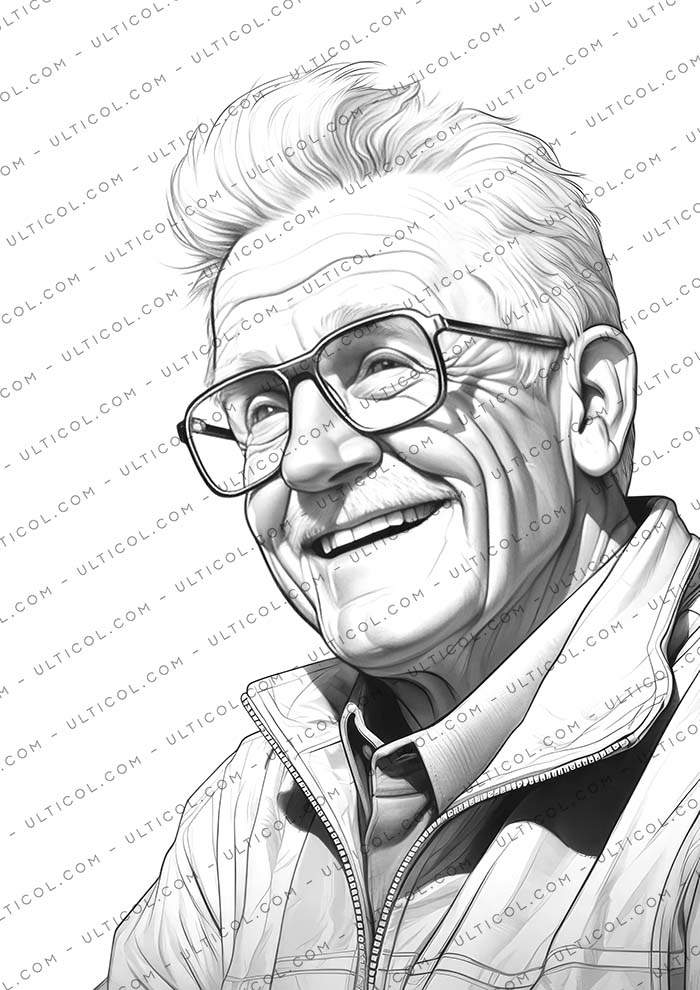 Crazy Grandpa Coloring