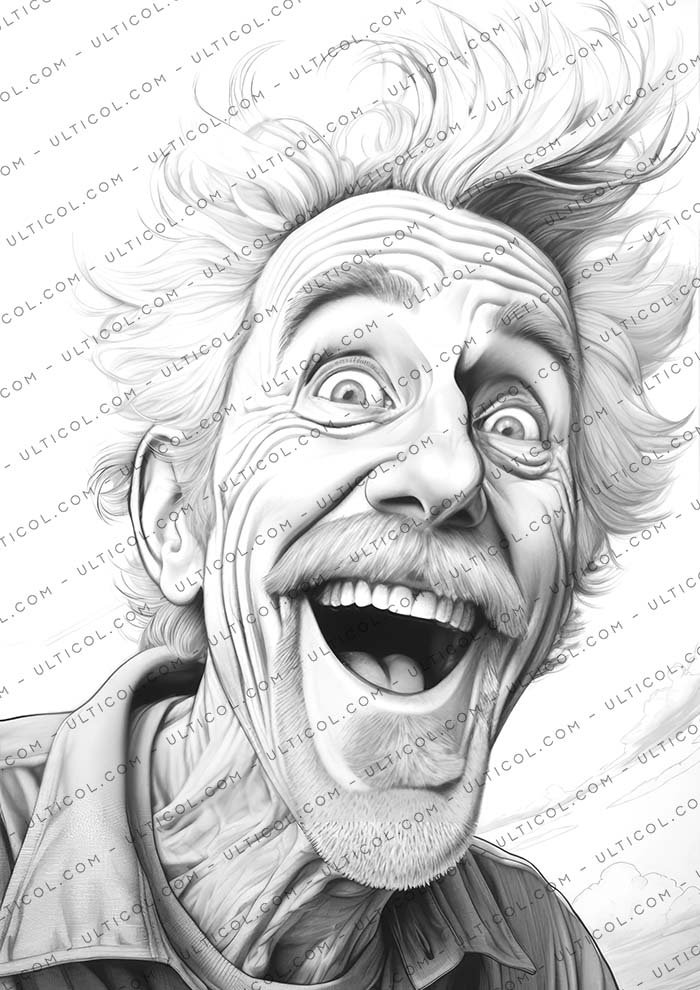 Crazy Grandpa Coloring