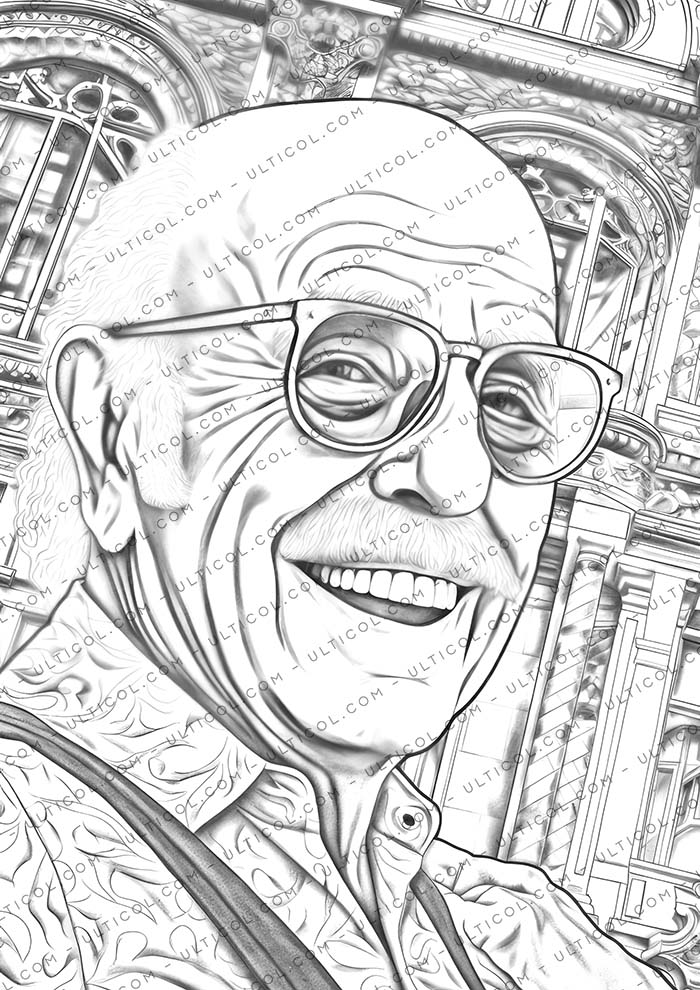 Crazy Grandpa Coloring