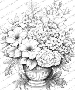 Floral Basket Coloring