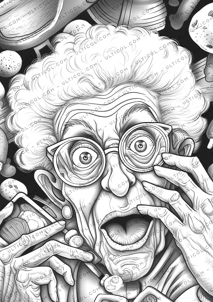 Crazy Grandma Coloring