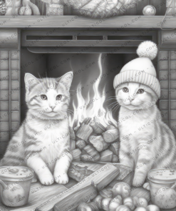 Christmas Animals Coloring Book, Adults & Kids Coloring
