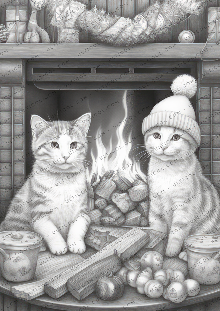 Christmas Animals Coloring Book, Adults & Kids Coloring