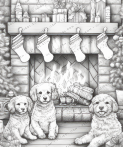Christmas Animals Coloring Book, Adults & Kids Coloring