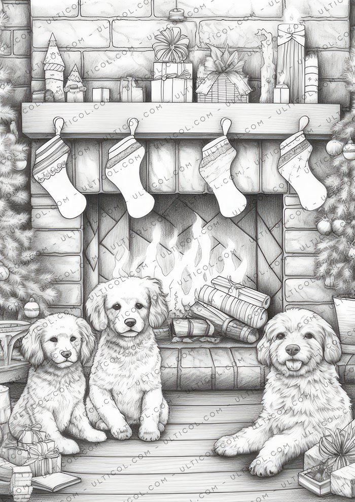 Christmas Animals Coloring Book, Adults & Kids Coloring