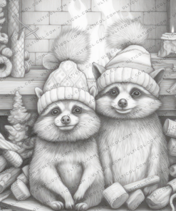 Christmas Animals Coloring Book, Adults & Kids Coloring