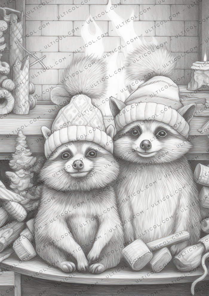 Christmas Animals Coloring Book, Adults & Kids Coloring