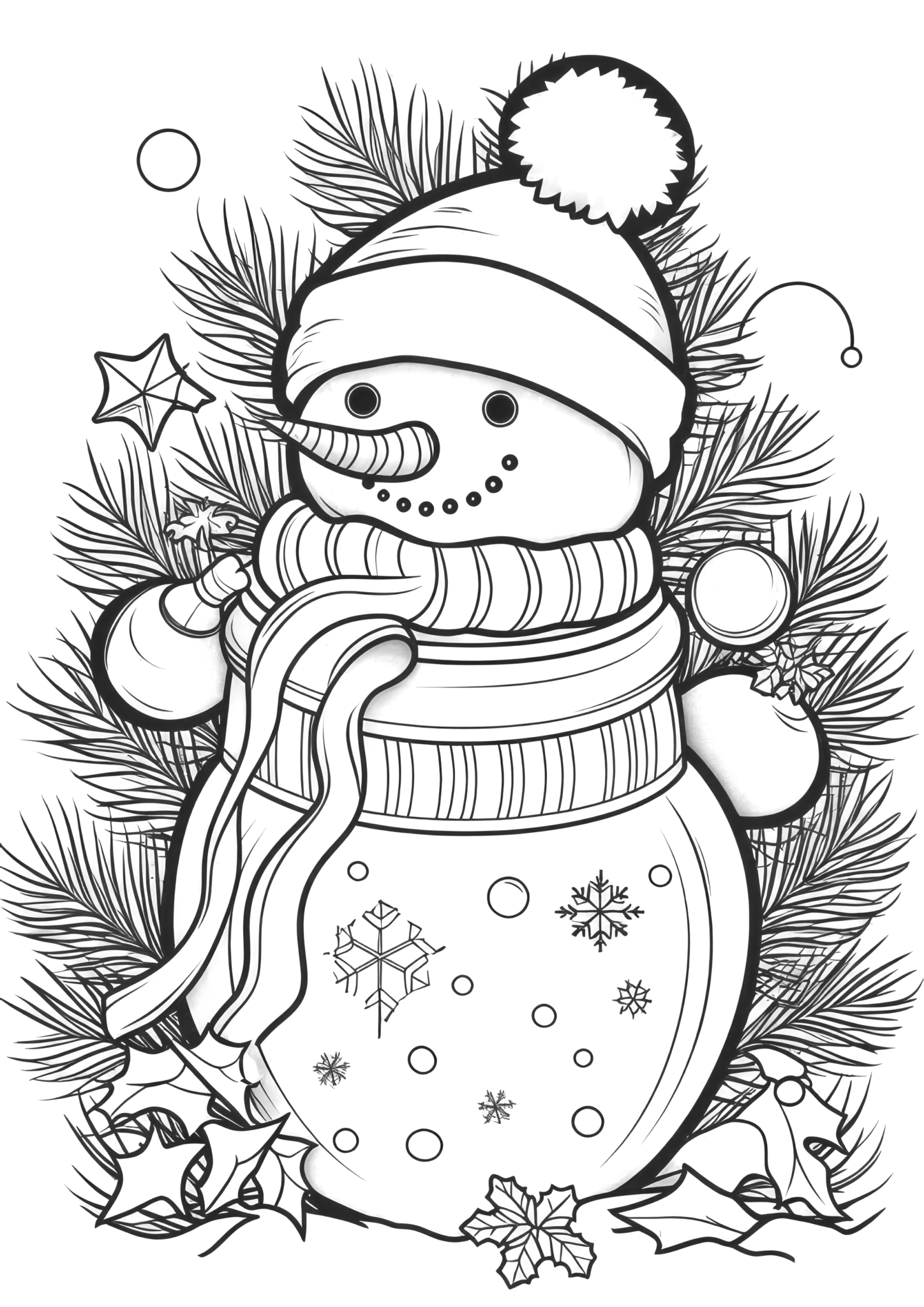 Christmas Snowman Coloring Book, Printable Xmas Noel Holiday Coloring ...