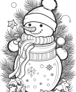 Christmas Snowman Coloring Book