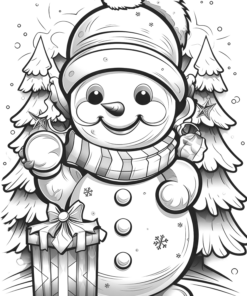 Christmas Snowman Coloring Book