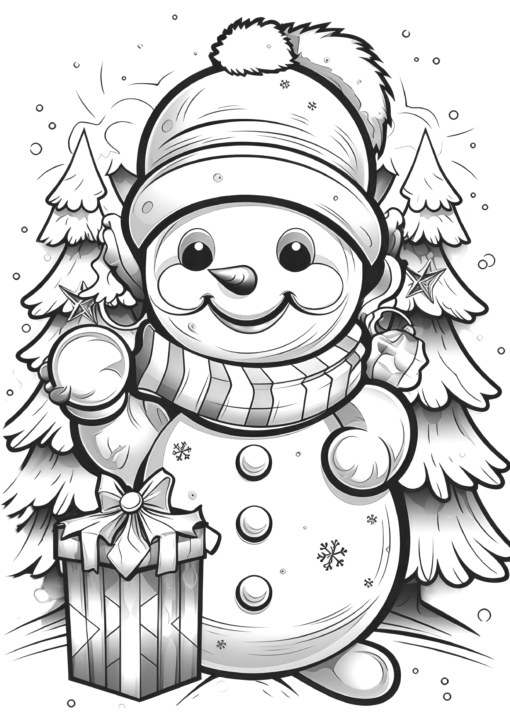 Christmas Snowman Coloring Book