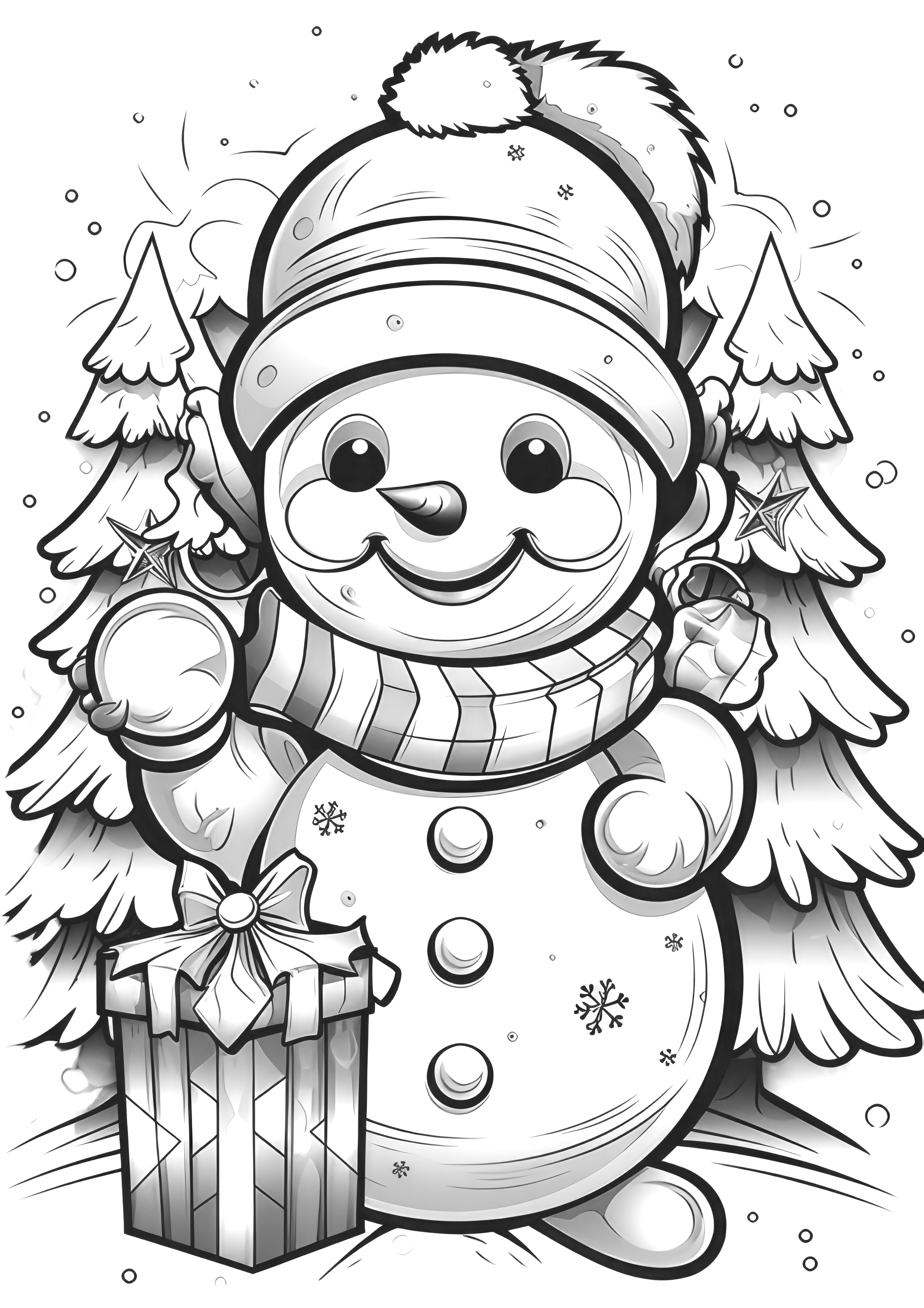 Christmas Snowman Coloring Book