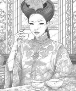 Beautiful Chinese Women Coloring