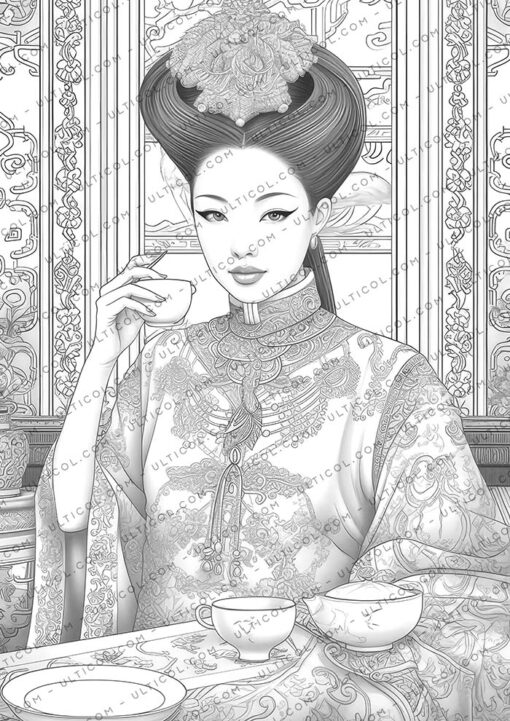 Beautiful Chinese Women Coloring