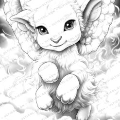 25 Aries zodiac Grayscale Coloring Pages