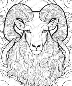 25 Aries zodiac Grayscale Coloring Pages