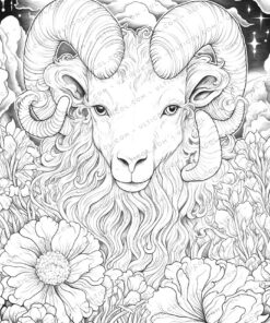 25 Aries zodiac Grayscale Coloring Pages
