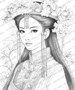 Beautiful Chinese Women Coloring
