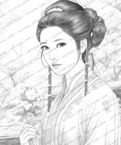 Beautiful Chinese Women Coloring