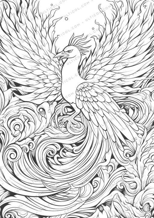 25 Ancient Phoenix Coloring Pages