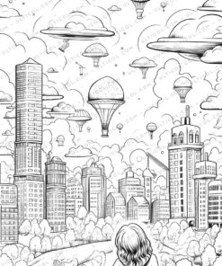 25 Alien Grayscale Coloring Pages